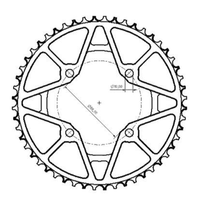 Wuzei Schmal-Breit-Kettenblatt 52 Zähne, BCD 104